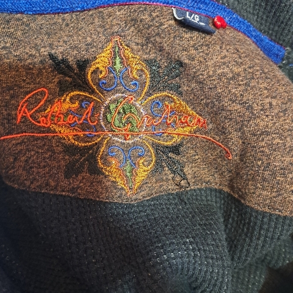 Robert Graham Quarter Zip Pop Over Sweater Size Large - Picture 6 of 8